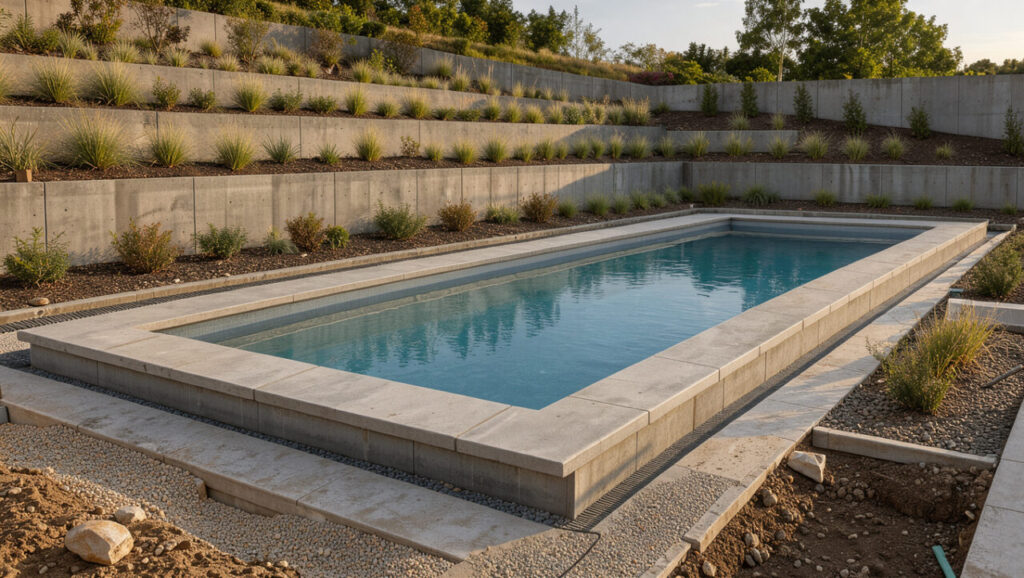Installer une piscine sur un terrain en pente : la méthode fiable