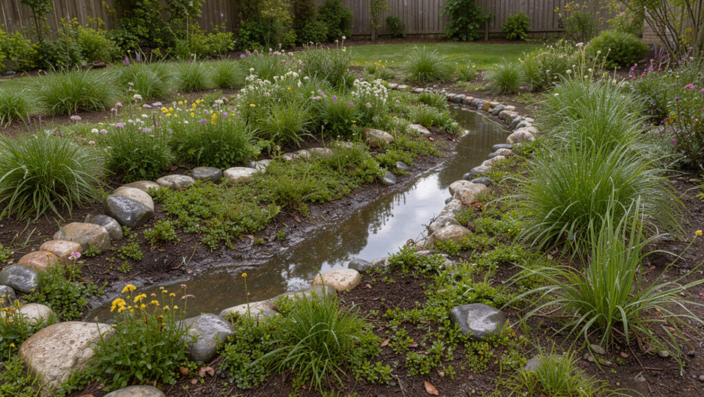Créer une noue paysagère pour gérer les eaux de pluie dans son jardin