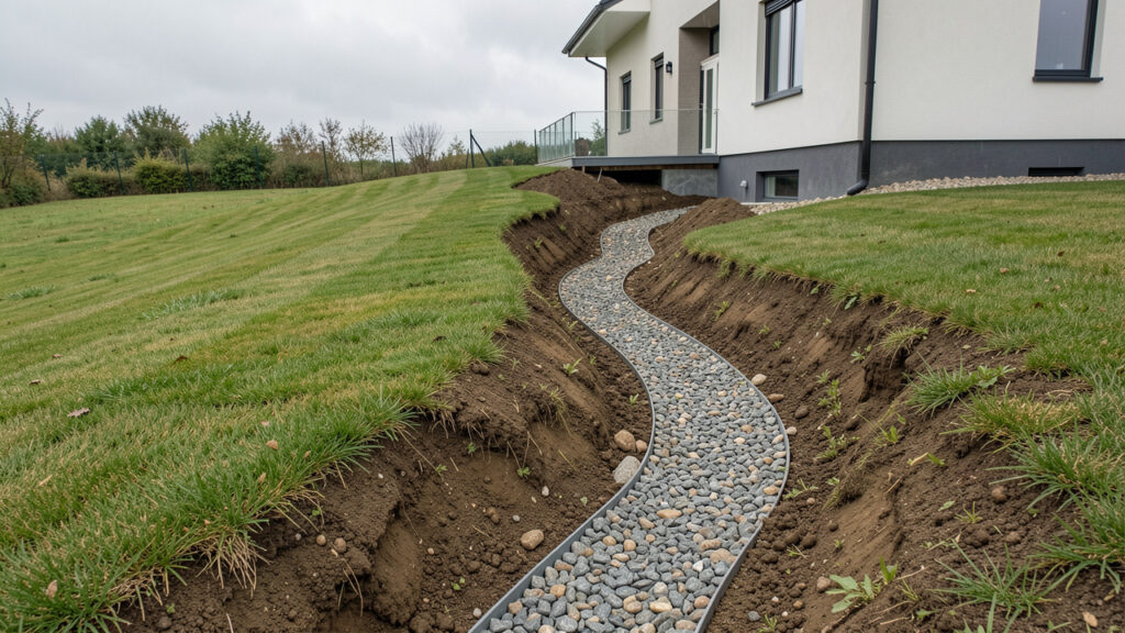 Créer une pente de terrain efficace pour éloigner les eaux de pluie de la maison