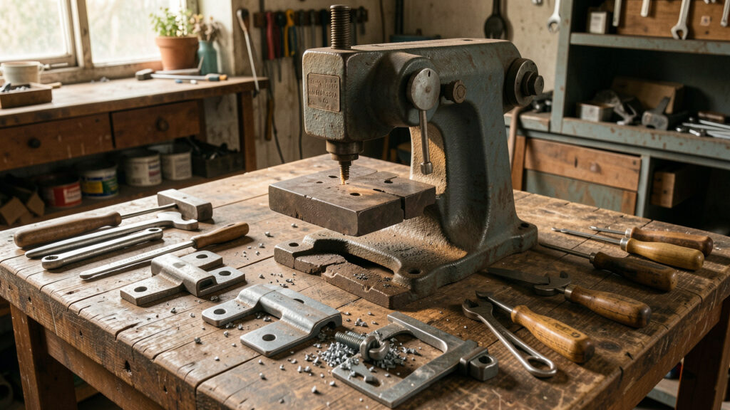Presse d’atelier : fabriquer et réparer des pièces métalliques pour aménager durablement ses extérieurs
